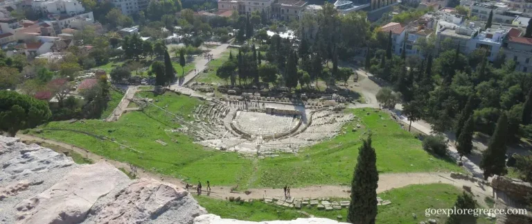 The Theatre of Dionysus in Athens as viewed from the Acropolis