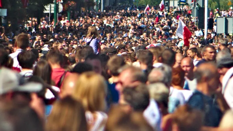 A very crouded street in Athens