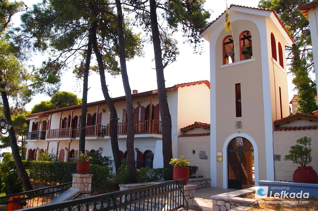 The Faneromeni Monastery on the Greek island Lefkada in the Ionian Sea. Its also known as the Church of the Panagia Odigitria