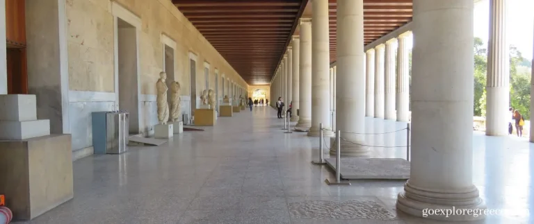 On the ground floor inside the Stoa of Attalos at the Museum of the Ancient Agora of Athens.