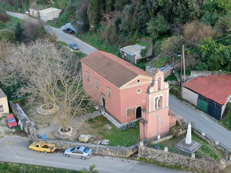 The countryside charm of the Church of Agios Nikolaos on Corfu, Greece