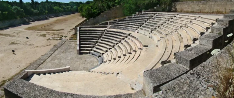 The small marble odeon at the Acropolis of Rhodes