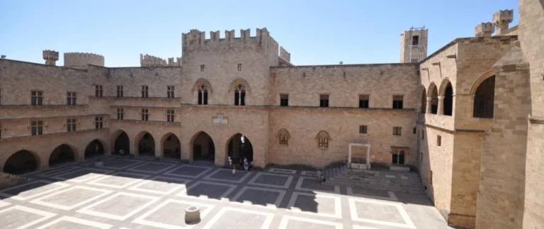 Looking down into the courtyard at the Palace of Grand Master Rhodes