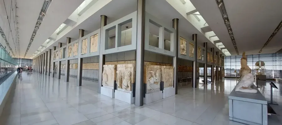 Parthenon frieze exhibit at the Acropolis museum in Athens