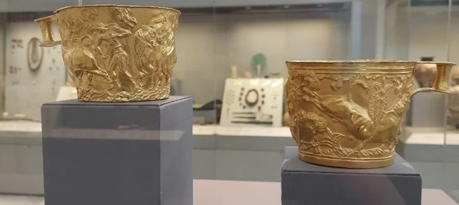 Exhibits at the National Archaeological Museum in Athens