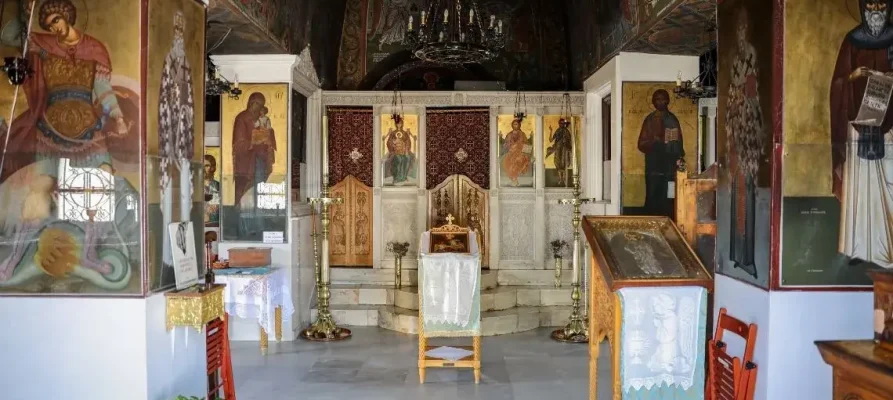 Inside the Holy Church of Saint George on Mount Lycabettus in Athens