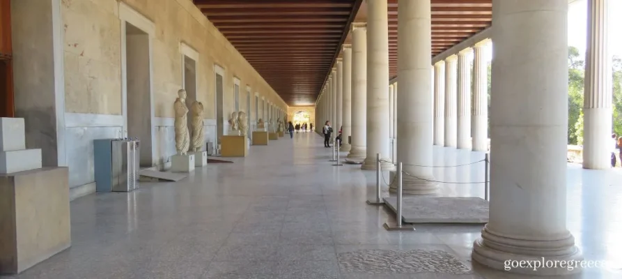 On the ground floor inside the Stoa of Attalos at the Museum of the Ancient Agora of Athens.