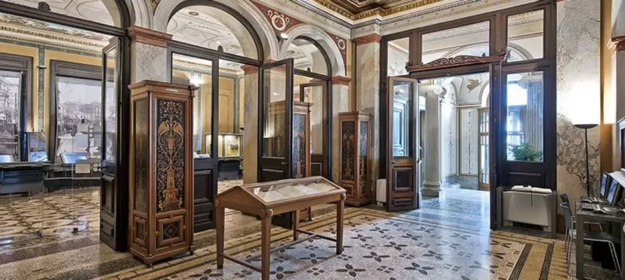 Exhibitions hall at the Numismatic Museum of Athens