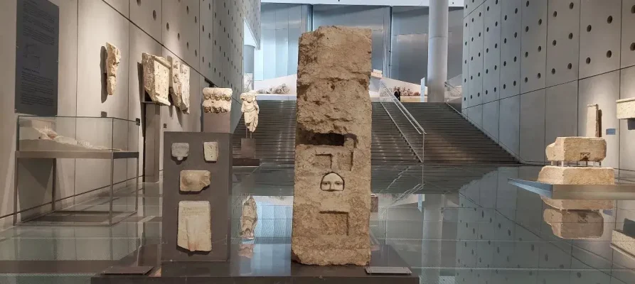 Exhibits on the ground floor at the Acropolis Museum in Athens