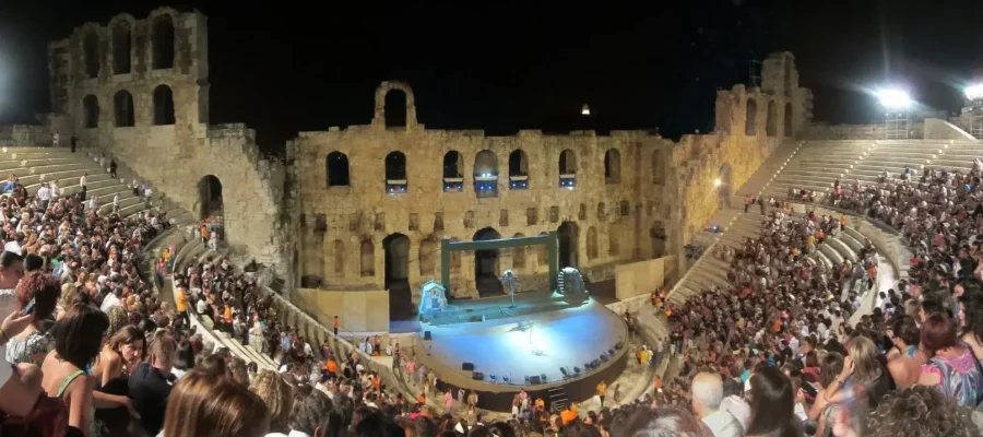 Night-time concert at the Odeon of Herodes Atticus in Athens