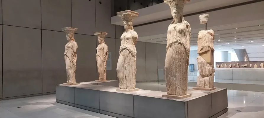 The Caryatids exhibit at the Acropolis Museum in Athens