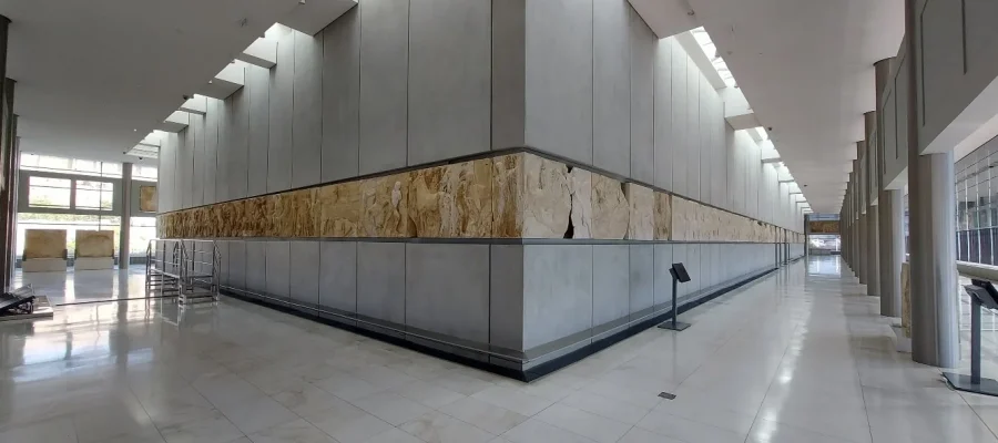 Parthenon Marbles on the tird floor of the Acropolis Museum in Athens